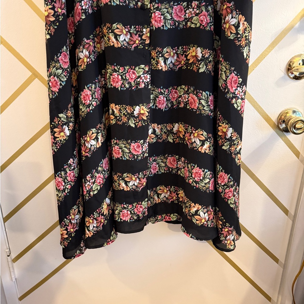 Unique Vintage Collared Buttoned Striped Floral B… - image 6